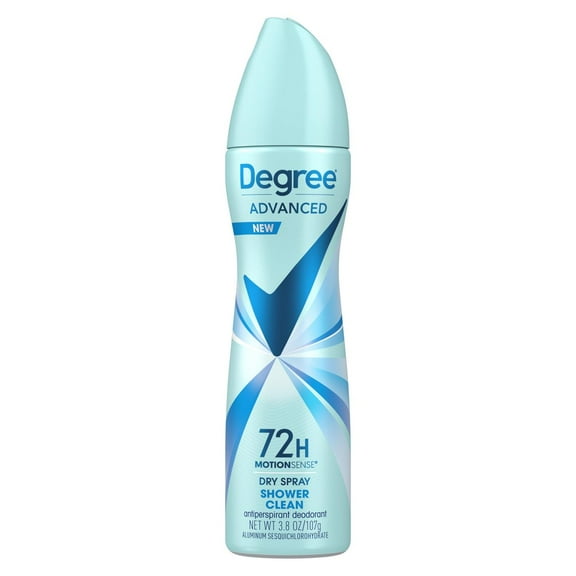 2X - Degree 72 Hr Advanced Antiperspirant Deodorant Dry Spray - Shower Clean - 3.8 oz