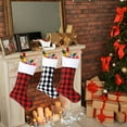 thumbnail image 6 of Christmas Stockings Red Black Buffalo Plaid Fireplace Hanging Stockings for Family Christmas Decoration Holiday Season Party Decor 4 Pack, 6 of 6