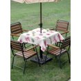thumbnail image 3 of Outdoor Tablecloth with Umbrella Hole and Zipper, Valentine's Day Square Table Cloth 54x54 Inch Waterproof Tablecloth, Spring Roses Romantic Pink Bows Leaves Picnic Table Cover for Patio Camping, 3 of 7