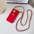 thumbnail image 2 of for iPhone 15 Pro Max Wallet Case,Crossbody Phone Case with Lanyard Strap Cute Purse Case Flip Credit Card Holder Soft Silicone Girls Lady Handbag Case for iPhone 15 Pro Max Red, 2 of 14