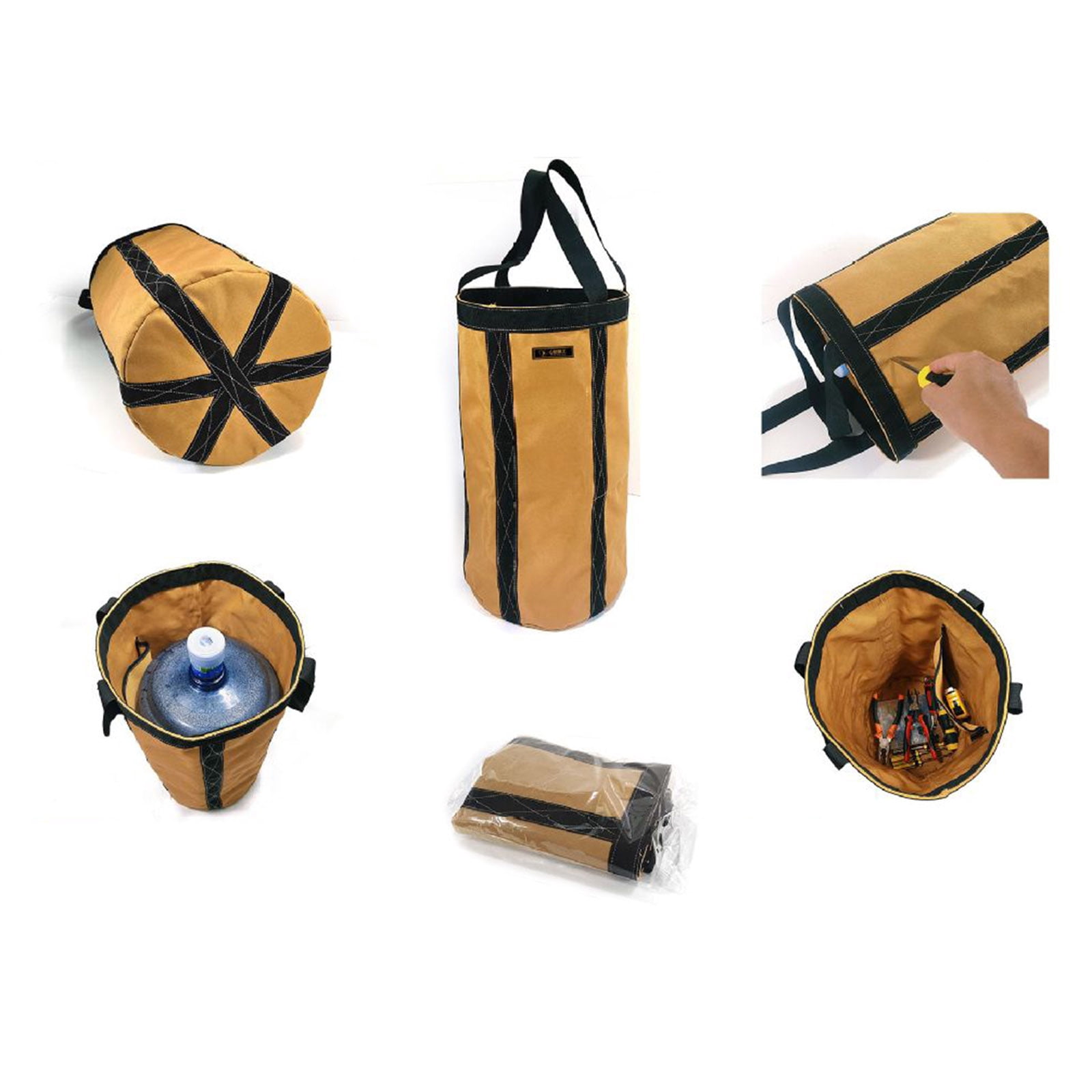 RUISINERY Heavy Duty Waterproof Canvas Outdoor Tool Pouches Bag Portable High Rise Work Cylinder Organizers for Industrial Use