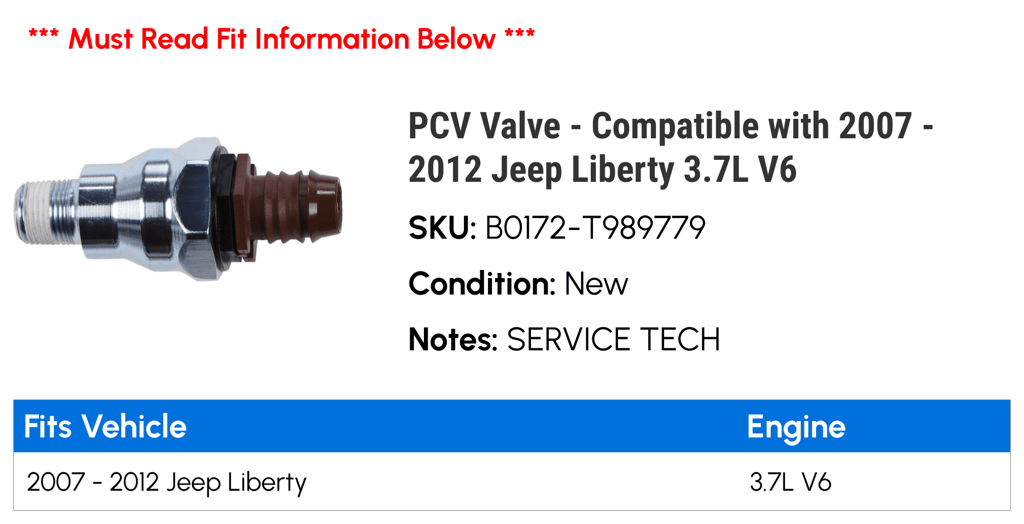3.7L PCV Crankcase Ventilation Hose Replacement For Jeep, Dodge, Ram 2007-2012 - Replaces 53032993AC/AD/AF