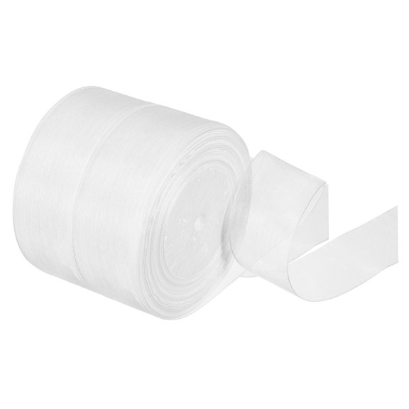 Uxcell 1.6 Inch Organza Ribbon 100 Yard Gift Wrapping Ribbon White, 2 Roll (50Yard/Roll)
