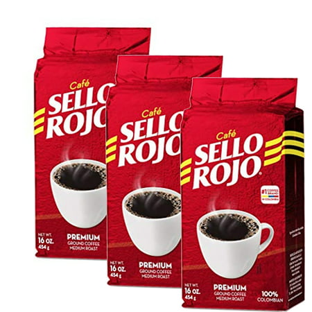 Cafe Sello Rojo 100% Premium Colombian Coffee, Pack of 3 (3 x 16 oz.