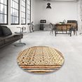 thumbnail image 4 of Ahgly Company Machine Washable Indoor Square Contemporary Brown Gold Area Rugs, 7' Square, 4 of 7