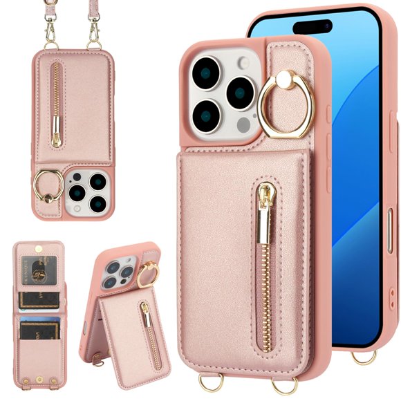 Funda tipo cartera con forma de bandolera Jcxtrombulous para iPhone 13 Pro Max