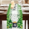 thumbnail image 3 of Table Runners 90 Inches Long Dress Scarves, St. Patrick's Day Farmhouse Coffee/Dining/Kitchen Table Runner for Living Room, Green Gnomes Spring Lucky Shamrocks 13x90 Inch, 3 of 9