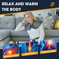 thumbnail image 2 of Heating Pad for Neck and Shoulders,Back Pain Relief,3 Heat Levels & 90-Mins Auto Shut Off,Machine Washable,Gifts for Dad,Women,Men,33"x24",Grey, 2 of 10