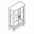 thumbnail image 6 of Curio Cabinet with Tempered Glass Doors, Lighted Display Cabinet with Mirrored Back Panel & Adjustable Shelves Perfect for Home or Office (Light Bulb Included)- Black, 6 of 13