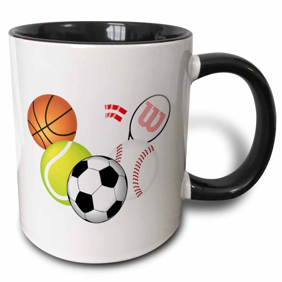 3drose, Sports Equipment, 15oz Two-tone Black Mug