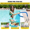 thumbnail image 2 of VEVOR Pool Rail 30x22 Pool Railing 304 Stainless Steel 250lbs Load Capacity Silver Rustproof Pool Handrail Humanized Swimming Pool Handrail with Blue Grip Cover & M8 Drill Bit & Self-Taping Screws, 2 of 9