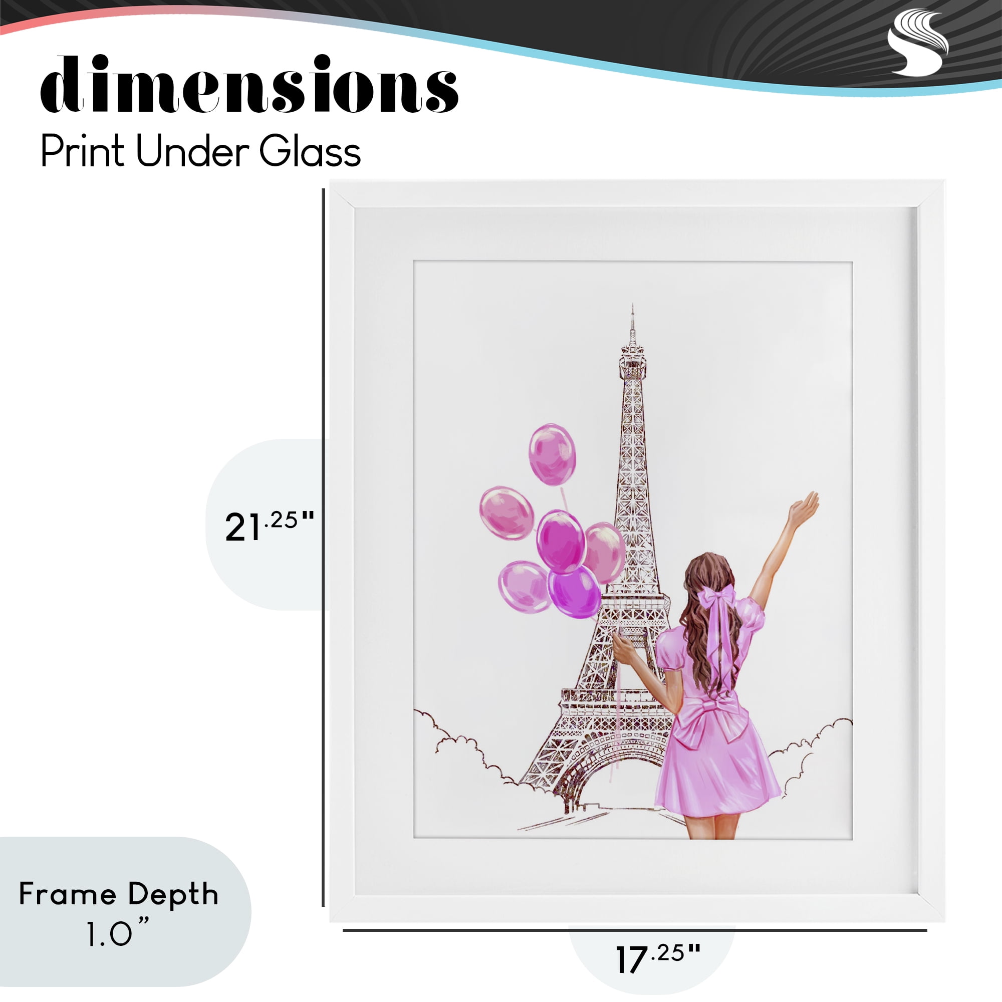 Stupell Industries Chic Paris Celebration White Framed Print Under Glass, design by Ziwei Li
