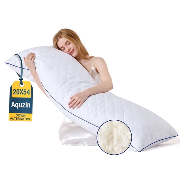 Aquzin Memory Foam Body Pillow for Side Sleepers, Big Support Full Body Pillow for Adults, Long Bed Pillow Insert (20 x 54 Inch)
