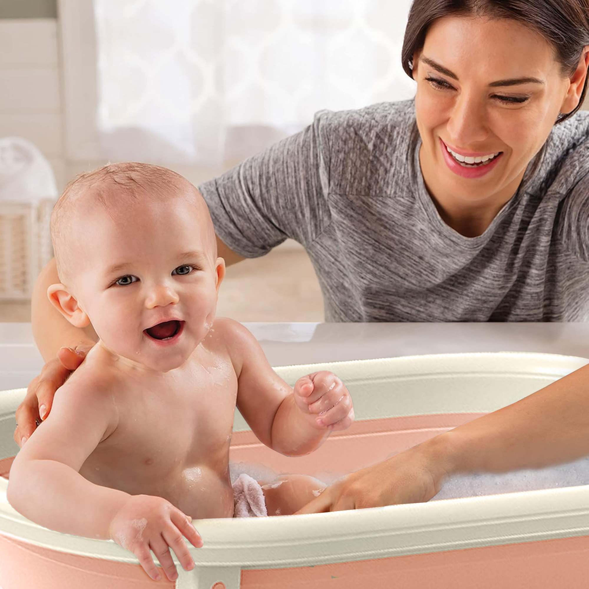 Rupoun Foldable Baby Bathtub with Cushion Support photo 3