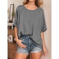 thumbnail image 2 of Weardear's Women Oversized T Shirt Casual Summer Short Sleeve High Low Loose Tees Tops, 2 of 5