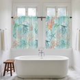 thumbnail image 4 of Teal Red Coastal Jellyfish Kitchen Curtain for Berdoom Living Room Cafe 54 Inch Length, Summer Nautical Beach Coral Starfish Tiers Curtains Light Filtering Drapes Window Treatment 2 Panels 52"Wx54"L, 4 of 8
