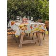 thumbnail image 2 of Outdoor Tablecloth with Umbrella Hole and Zipper, Weeping Pumpkin Fall Rectangle Table Cloth 60x102 Inch Waterproof Tablecloth, Thanksgiving Maple Leaves Wood Picnic Table Cover for Patio Camping, 2 of 7
