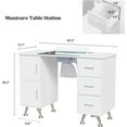 thumbnail image 2 of Ktaxon Manicure Table Nail Desk for Nail Tech w/Glass Top & Wrist Rest, White, 2 of 8