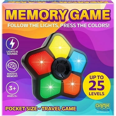 Gamie Mini Electronic Memory Game – Handheld Light-Up Sequence Challenge, Flash Color Pads & Sounds – Kids Ages 4–12