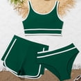 thumbnail image 2 of WERYOUNG Girl's Swimsuit Sets Sleeveless Scoop Neck Solid Color Tops And Bottom With Swim Shorts Tankini Swimsuits Kids 3 Piece Swimwear Beach Sports Versatile Cozy Children Bathing Suit, 2 of 5