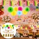 thumbnail image 2 of GOOHOCHY 1 Fije el tema hawaiano Decoración de la fiesta Flamingo Piña Bandera Colgante de Papel Fans, 2 of 8