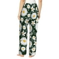 thumbnail image 3 of Haiem White Daisies and Bee Women's Pajama Pants Ultra Lightweight Pjs Bottoms Sleepwear Bottom Pants With Pocket Drawstring-Small, 3 of 9