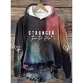 thumbnail image 2 of MOGUI Plus Fort Que le Sweat à Capuche Tempête Positif Chemise à Imprimé Lettre Casual Haut Col Rond, 2 of 3