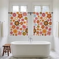 thumbnail image 4 of Bohemia Floral Kitchen Curtains 54 Inch Length, Vintage Orange Pink Flowers Boho Style Beige Tiers Curtains for Bathroom Bedroom Cafe, Light Filtering Small Window Treatment Drapes 2 Panels 42"Wx54"L, 4 of 8