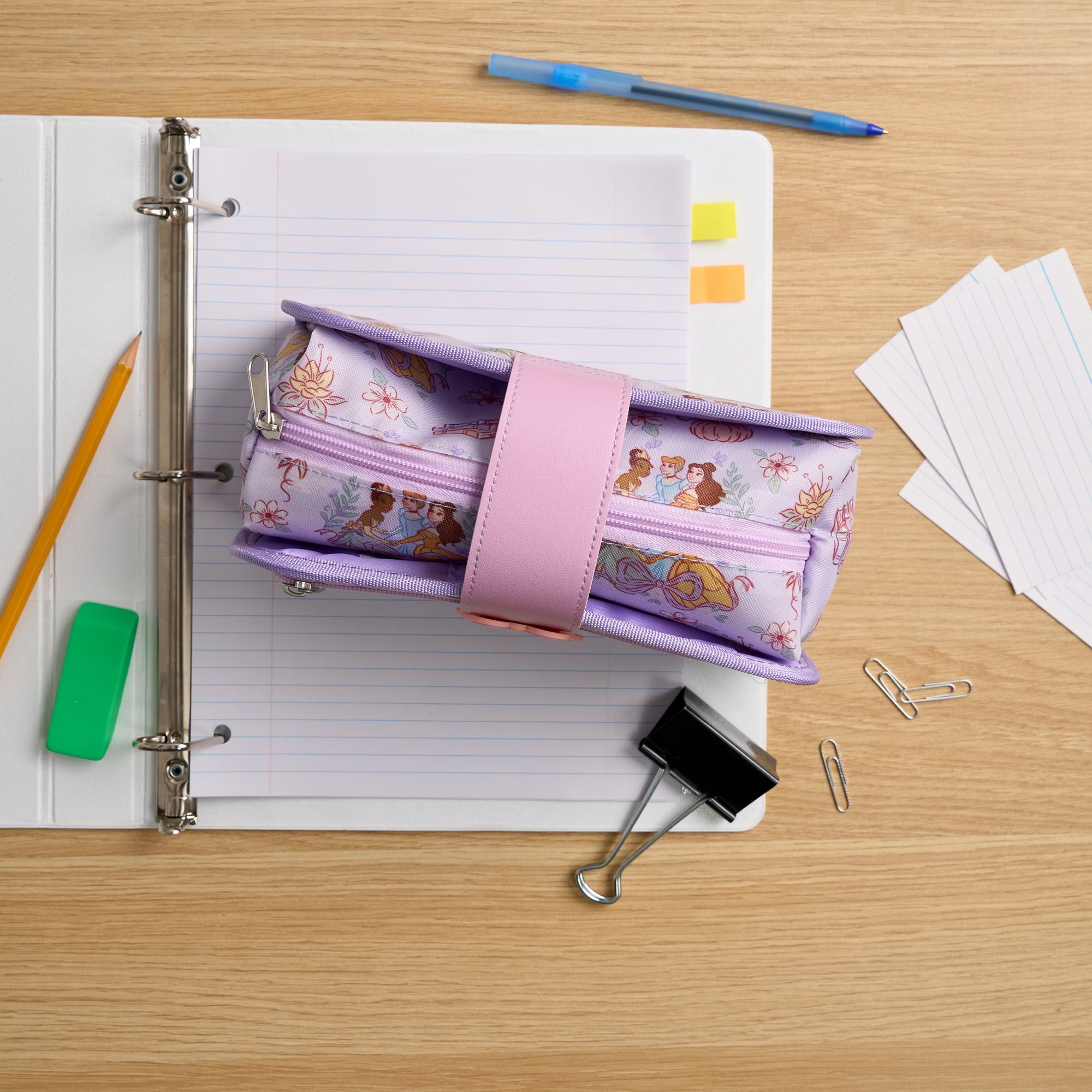 Disney Princess Utility Pencil Pouch with Zipper Closure, Purple