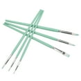 thumbnail image 4 of Juego de 6 pinceles de acuarela multifuncionales, fáciles de limpiar, de amplia aplicación, de material premium y duraderos, color verde bambú., 4 of 14