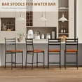 thumbnail image 6 of Bar Stools Set of 2/4, Modern Velvet Bar Chair with Back & Thick Cushion, Upholstered Counter Height Bar Stools with Footrest for Kitchen Island, Counter Bar, 6 of 7