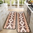 thumbnail image 4 of Kitchen Rugs Sets Of 2,Brown Geometric Boho Pattern Anti Fatigue Kitchen Mat Rugs Non Slip Washable,Decorative Kitchen Floor Mats for Kitchen,Sink,Laundry,17"x47"+17"x47", 4 of 5