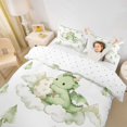 thumbnail image 3 of Homewish Cute Dragon Bedding,Cartoon Wildlife Duvet Cover Full,Green,Reversible,3 Pieces,1 Duvet Cover and 2 Pillowcases, 3 of 6