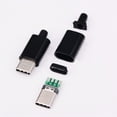 thumbnail image 3 of 2 Pcs Prise Mâle USB 3.1 TypeC avec Planche PCB Ligne de Soudure avec Coque Noir/blanc Blanc, 3 of 8