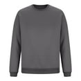 thumbnail image 3 of Puntoco Men's Soft Crewneck Sweatshirt Breathable Crew Neck Pullover Outdoor Athletic Long Sleeve Sweatshirts Dark Gray-A 24-26(XXXXL), 3 of 7