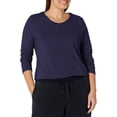 thumbnail image 1 of Women's Plus Size Vneck Long Sleeve Tee, 1 of 4