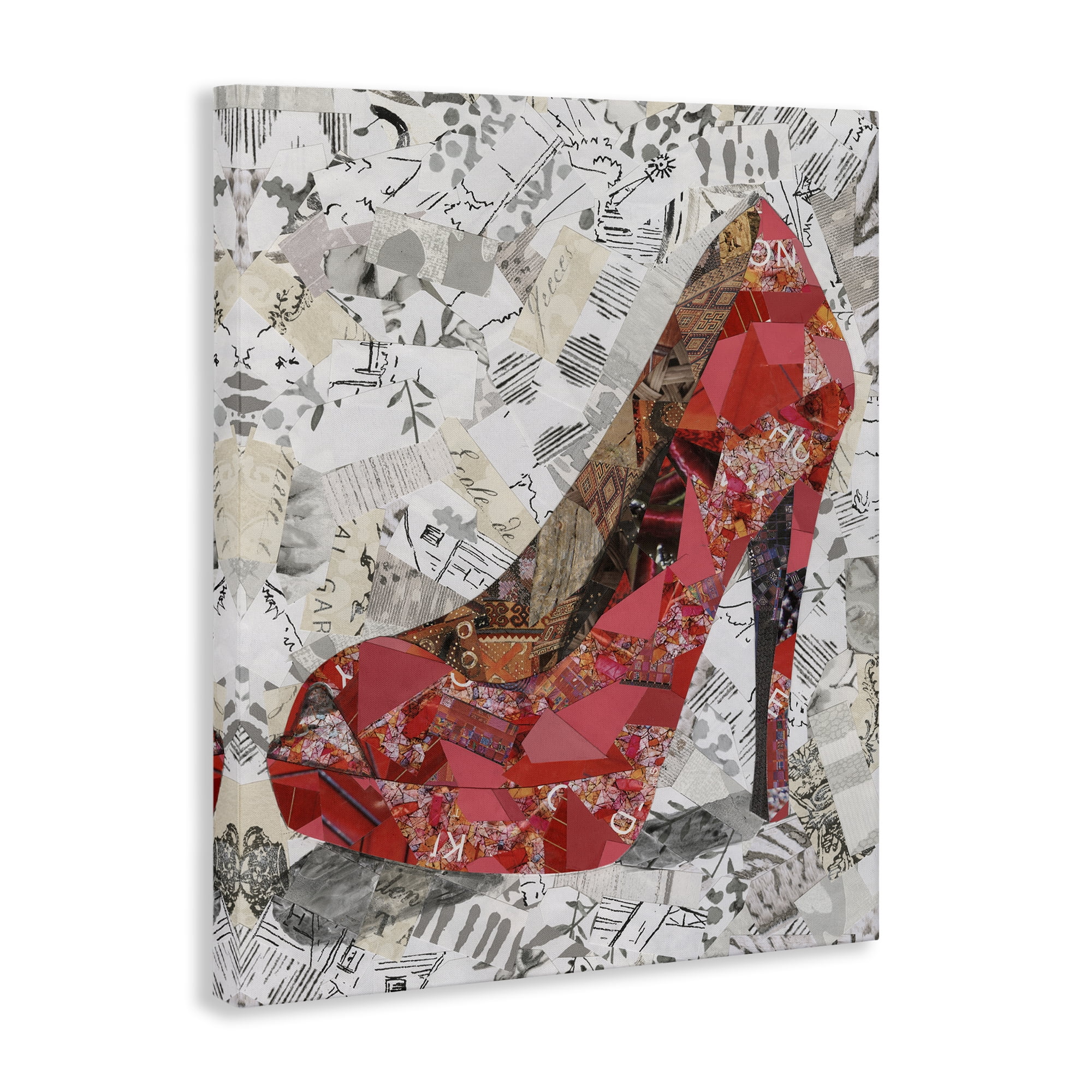 Stupell Industries Eclectic Glam Heel Fashion Painting Wrapped Canvas Art Print Wall Art, 24 x 30