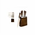 thumbnail image 4 of Oster Coimbra 6 pc Cutlery Set - Hollow Handle Brown Silk - Square Steel Block, 4 of 5