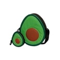 thumbnail image 4 of SET de 2 Piezas: BOLSA y MONEDERO en forma de AGUACATE, Cross-Body, Diseño de FRUTAS, Correa Ajustable, Moda Kawaii, Color Verde con Negro, Novedoso y Encantador., 4 of 5