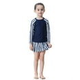 thumbnail image 5 of gcong Full Coverage Long Sleeve Swimwear with Skirt for Girls UPF Rash Guard Sun Protective Swim Suit Blue 12-13 Years, 5 of 7