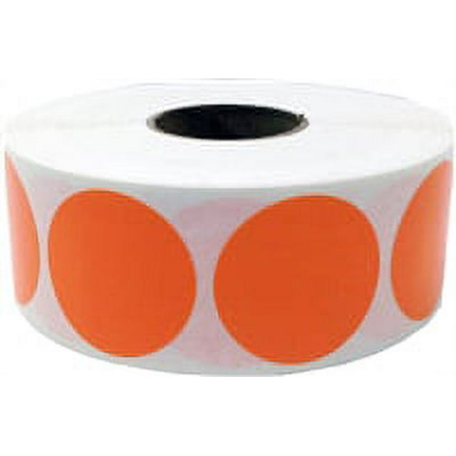 Autocollants Ronds Orange à Pois 1 Pouces Pouce Rond Lot de 500