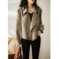 thumbnail image 2 of utcoco Women Cropped Open Front Wool Coats Notched Lapel Jackets, 2 of 4