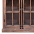 thumbnail image 4 of 88 Inch Tall Cabinet 4 Glass Panel French Doors Crown Molding Brown, 4 of 5