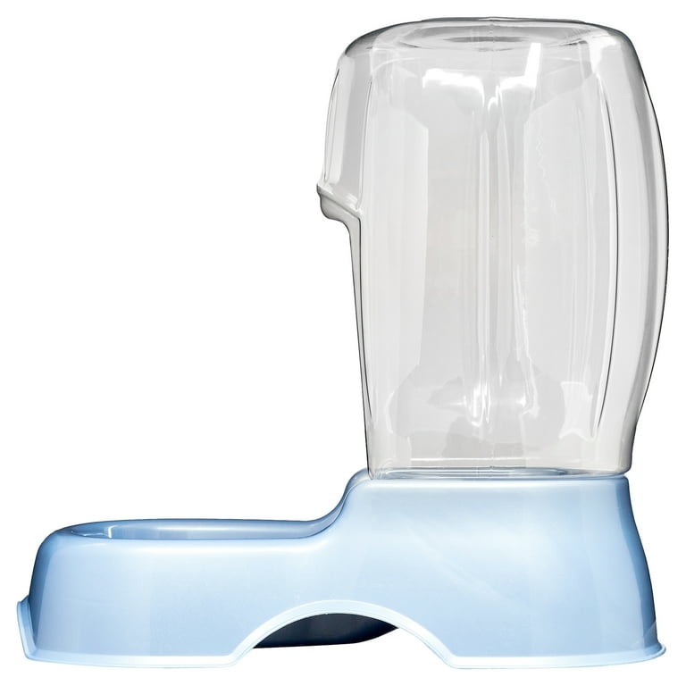 Petmate Pet Caf Gravity Waterer Water Bowl Station for Dogs and Cats, 3  gallon, Blue Silver - Walmart.com
