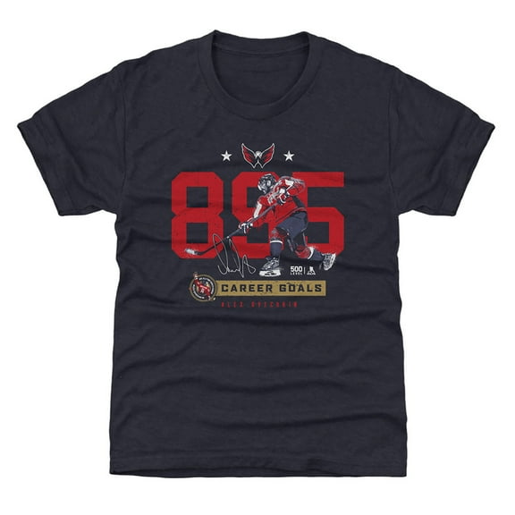 Youth 500 Level Alexander Ovechkin Navy Washington Capitals NHL All-Time Leading Goal Scorer Number T-Shirt