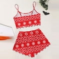 thumbnail image 4 of Pajama Sets for Women – Bridal Party Satin Gift Women's Christmas Snowflake Print Sleeveless Top & Shorts Pajama Set Cozy 2 Piece Wear, 4 of 5