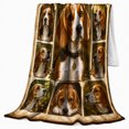 thumbnail image 2 of Beagle Dog Portrait Collage, Cozy Gothic Scene, Warm Flannel Blanket for Living Room and Bedroom with Detailed Artwork, Animal Lovers Thanksgiving Gift, Gothic Home Decor, 2 of 9
