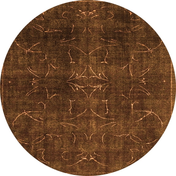 Ahgly Company Indoor Round Persian Orange Traditional Area Rugs, 6' Round