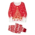 thumbnail image 3 of Christmas Matching Pajamas for Family, Gorgeous Tree Print Long Sleeve Tops + Elk Pants Set, 3 of 7