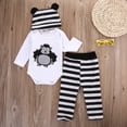 thumbnail image 2 of 3 Pcs Unisex Baby Pants Animal Print Romper + Long Pants + Hat Suits, 2 of 6